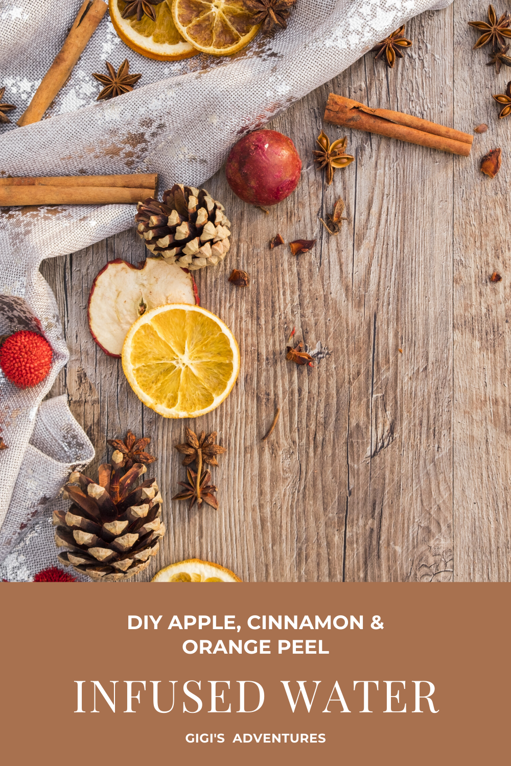 DIY Apple, Cinnamon & Orange Peel Infused Water - for Super Healthy Skin