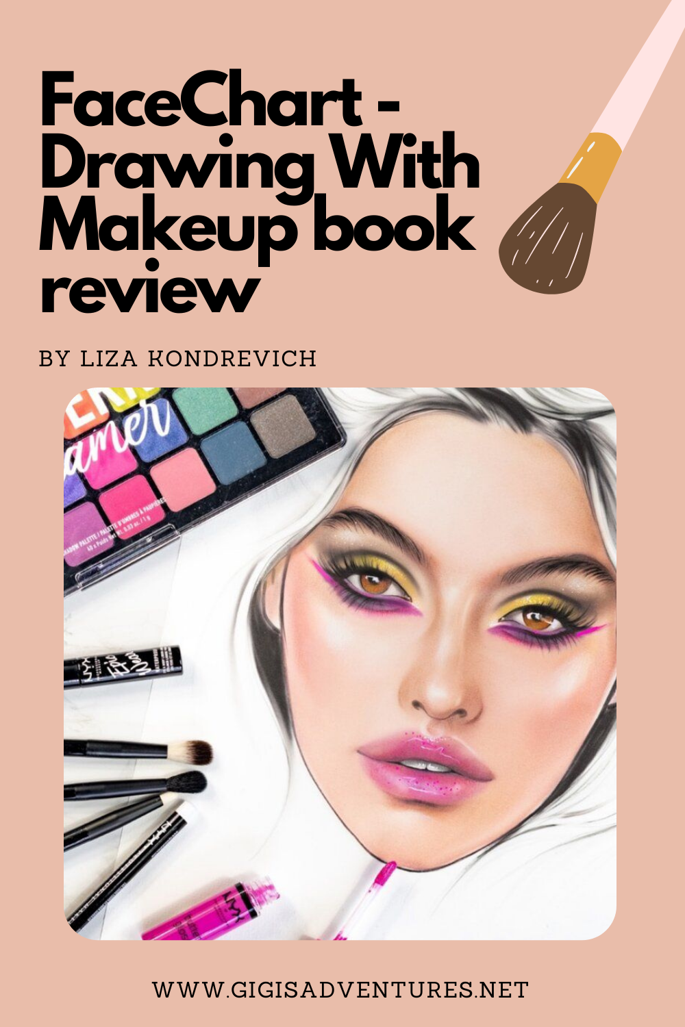 Liza Kondrevich Facechart - Drawing With Makeup Book Review